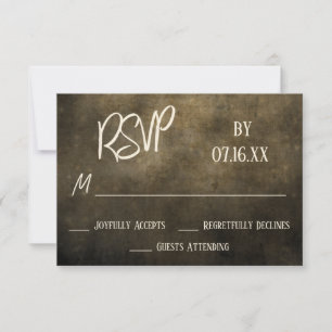 Cartão RSVP Tipografia Casual RSVP, Grunge Industrial, Luzes