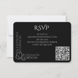 Cartão RSVP Tipografia Contemporânea Moderna Urbana Preta