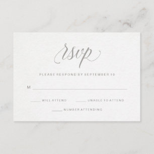 Cartão RSVP Tipografia de Cinzas Elegante em papel de aquarela