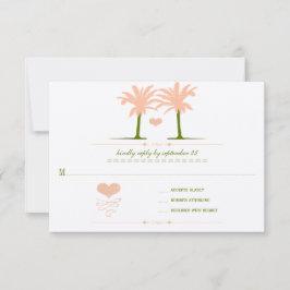 Cartão RSVP Tipografia de Olive e Peach Beach
