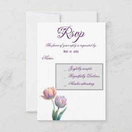 Cartão RSVP Tipografia Elegante de Suite de Casamento de Paste