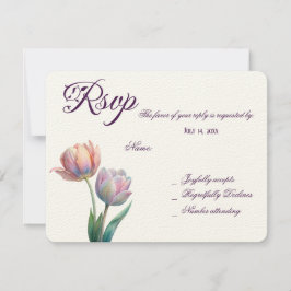 Cartão RSVP Tipografia Elegante de Suite de Casamento de Paste
