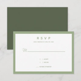 Cartão RSVP Tipografia Mínima do Micro Wedding Sage