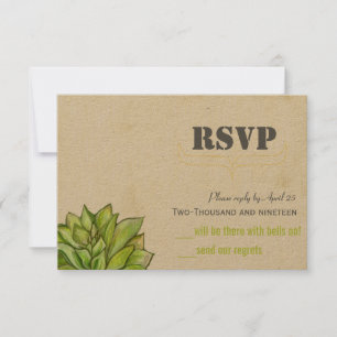 Cartão RSVP Tipografia Moderna de Limão Amarelo Casamento de S