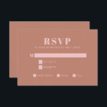 Cartão RSVP Tipografia Negrito Terracotta Rosa Bat Mitzvah<br><div class="desc">Terracotta e Placa RSVP de Bat Mitzvah,  cor-de-rosa,  cor-de-rosa</div>