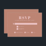 Cartão RSVP Tipografia Negrito Terracotta Rosa Bat Mitzvah<br><div class="desc">Terracotta e Placa RSVP de Bat Mitzvah,  cor-de-rosa,  cor-de-rosa</div>