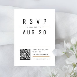 Cartão RSVP Tipografia Simples Moderna Código QR Casamento