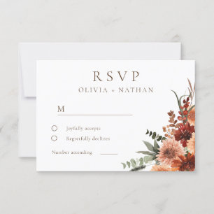 Cartão RSVP Todos os Seasons Divine Boho Floral Weding
