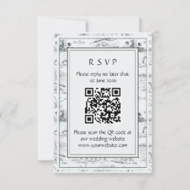 Cartão RSVP Toile Loch Ness