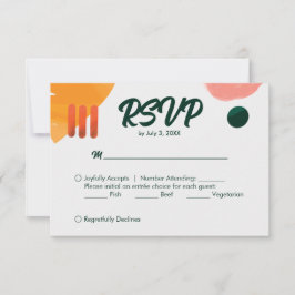 Cartão RSVP Traços mínimos modernos do pincel
