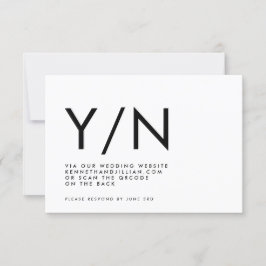 Cartão RSVP TRENDY DE CÓDIGO QR EM NEGRITO Ultra-Moderno, Site