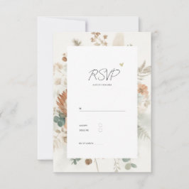 Cartão RSVP Trendy Terracotta Flowers Elegant Wedding