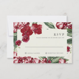 Cartão RSVP Tropical Orchid Hawaiian Island Wedding Invitation