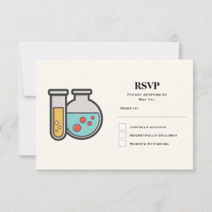 Cartão RSVP Tubo de teste de química e copo