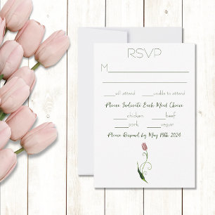 Cartão RSVP Tulip Floral Rosa