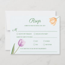 Tulipas Flores de Aquarela Pastel Casamento de Pri