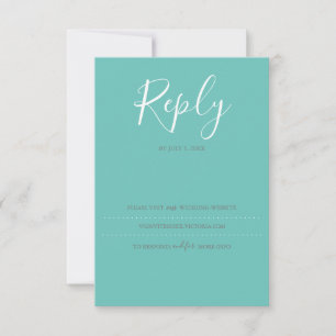 Cartão RSVP Turquesa, Site de Casamento