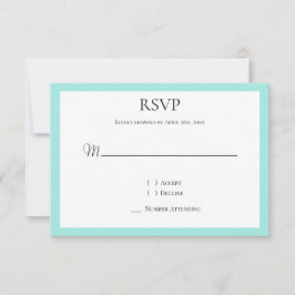 Cartão RSVP Turquoise White