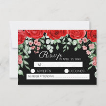 Um clássico e bonito casamento floral negro e verm