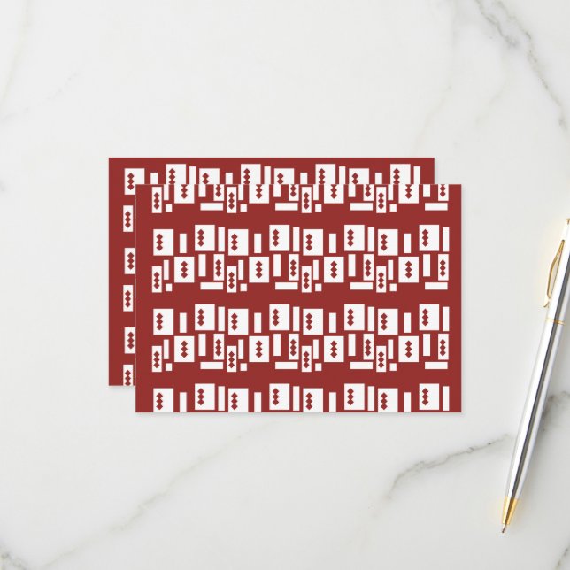 Cartão RSVP Um tapete vermelho com padrão texturizado é espalh (Frente/Verso In Situ)