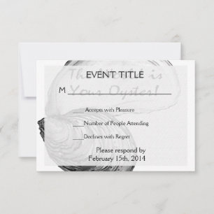 Cartão RSVP Uma casca de ostras com o ditado "o mundo é o seu