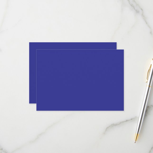 Cartão RSVP uma parede azul com um relógio (Frente/Verso In Situ)