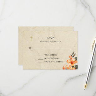 Cartão RSVP Uma Vida Iluminada Batismo Cristão Ortodoxo