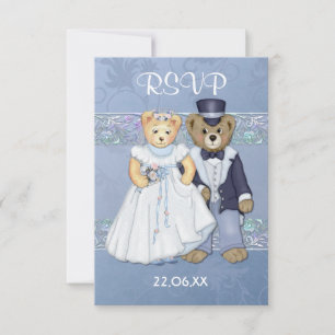 Cartão RSVP Urso de ursinho que Wedding RSVP-ver 2
