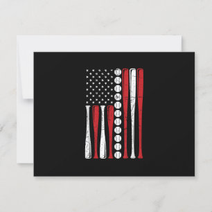 Cartão RSVP US American Flag Vintage Baseball Flag 4 De Julho