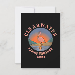 Cartão RSVP Vacinação Flamingo Clearwater 2021 Funny Flami