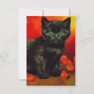 Cartão RSVP Van Gogh Black Kitten