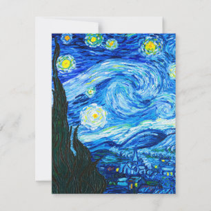 Cartão RSVP Van Gogh Starry Night