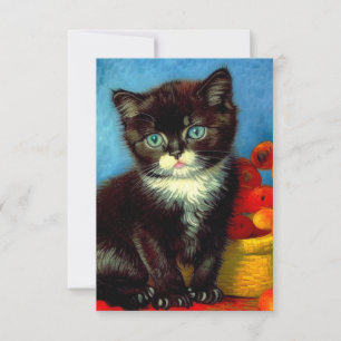 Cartão RSVP Van Gogh Tuxedo Cat