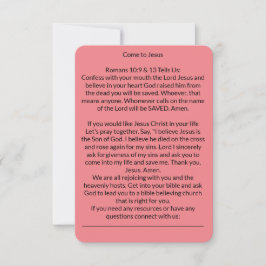 Cartão RSVP Venha a Jesus Salvação, Peach