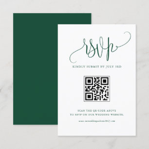 Cartão RSVP Verde Fazemos Moderna Caligrafia Casando Código QR