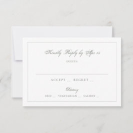 Cartão RSVP Verde Salvia Clássica Caligrafia Casamento