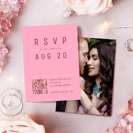 Cartão RSVP Vermelho Cor-de-rosa Típica Simples do Quic Código