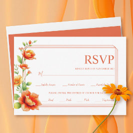 Cartão RSVP Verona sunsetflower e casamento de fronteira tripl