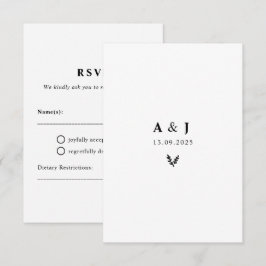 Cartão RSVP Verruga de Monogramas Botânicos Florais Elegantes