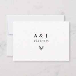 Cartão RSVP Verruga de Monogramas Botânicos Florais Elegantes