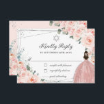 Cartão RSVP Vestimento De Prata Floral Rosa Bat Mitzvah<br><div class="desc">Personalize essas adoráveis placas rsvp com seus detalhes de forma fácil e rápida,  basta pressionar o botão personalizar para reorganizar e formatar o estilo e a colocação do texto. c) O Feliz Cat Studio</div>