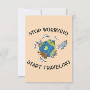 Cartão RSVP Viagem Art Começa A Viajar O Mundo