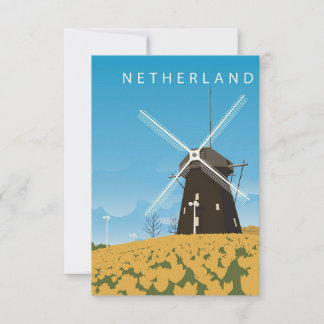 Cartão RSVP Viagem Art Países Baixos