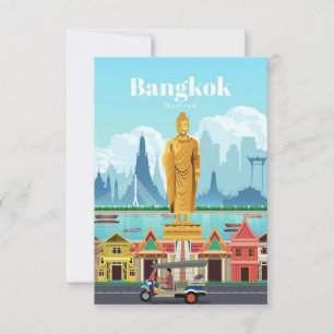 Cartão RSVP Viagem Art Viagem Para Bangkok