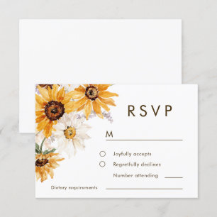 Cartão RSVP Vibrant Bold Sunshine Floral Wedding