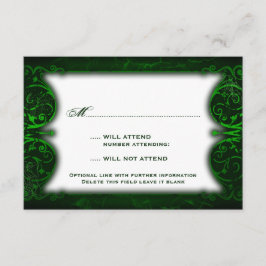 Cartão RSVP Vice-Presidente Verde Ghoulish Ghoulish Gótica Vit