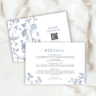 Cartão RSVP VICTORIA Regency Blue French Garden Details Card