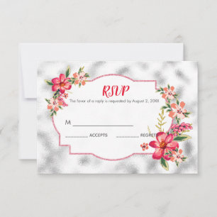 Cartão RSVP Vidro E Flores De cinza