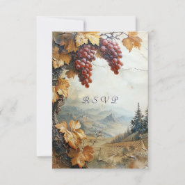 Cartão RSVP Vinha da Vinícola Aquarela de Uvas