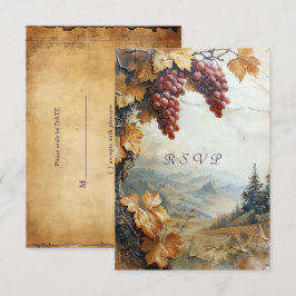 Cartão RSVP Vinha da Vinícola Aquarela de Uvas
